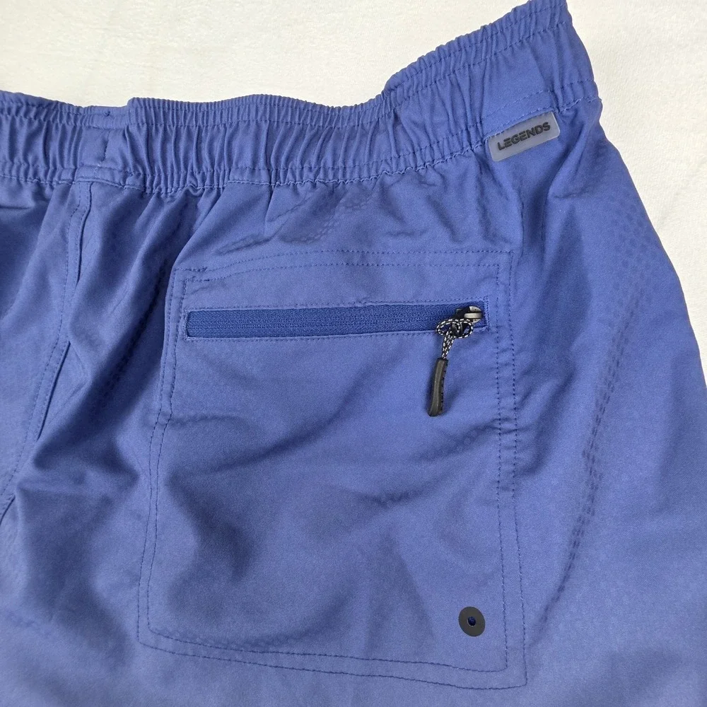 Legends Saylor Swim Shorts Mens XXL Blue Gradient Ombre Drawstring Hybrid Casual